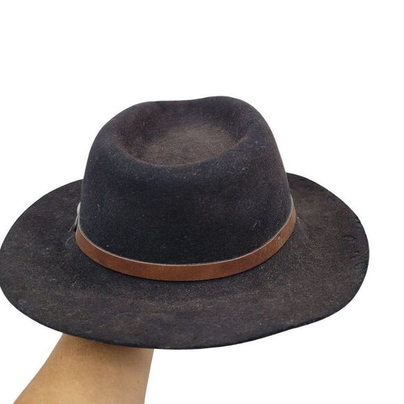 Vintage Magill Lee Cowboy Cowgirl Hat S‎ Black Fur Felt Pheasant Feather Fedora